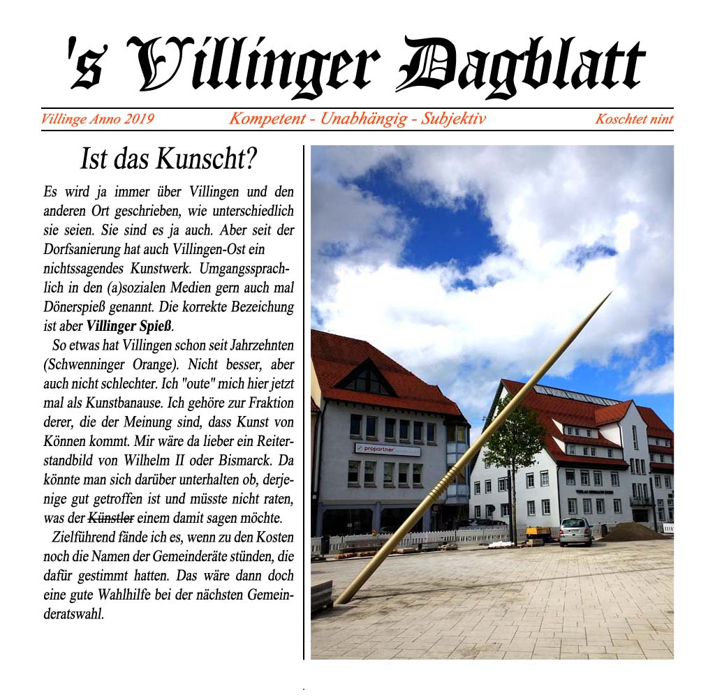 villinger dagblatt Sonnenuhr