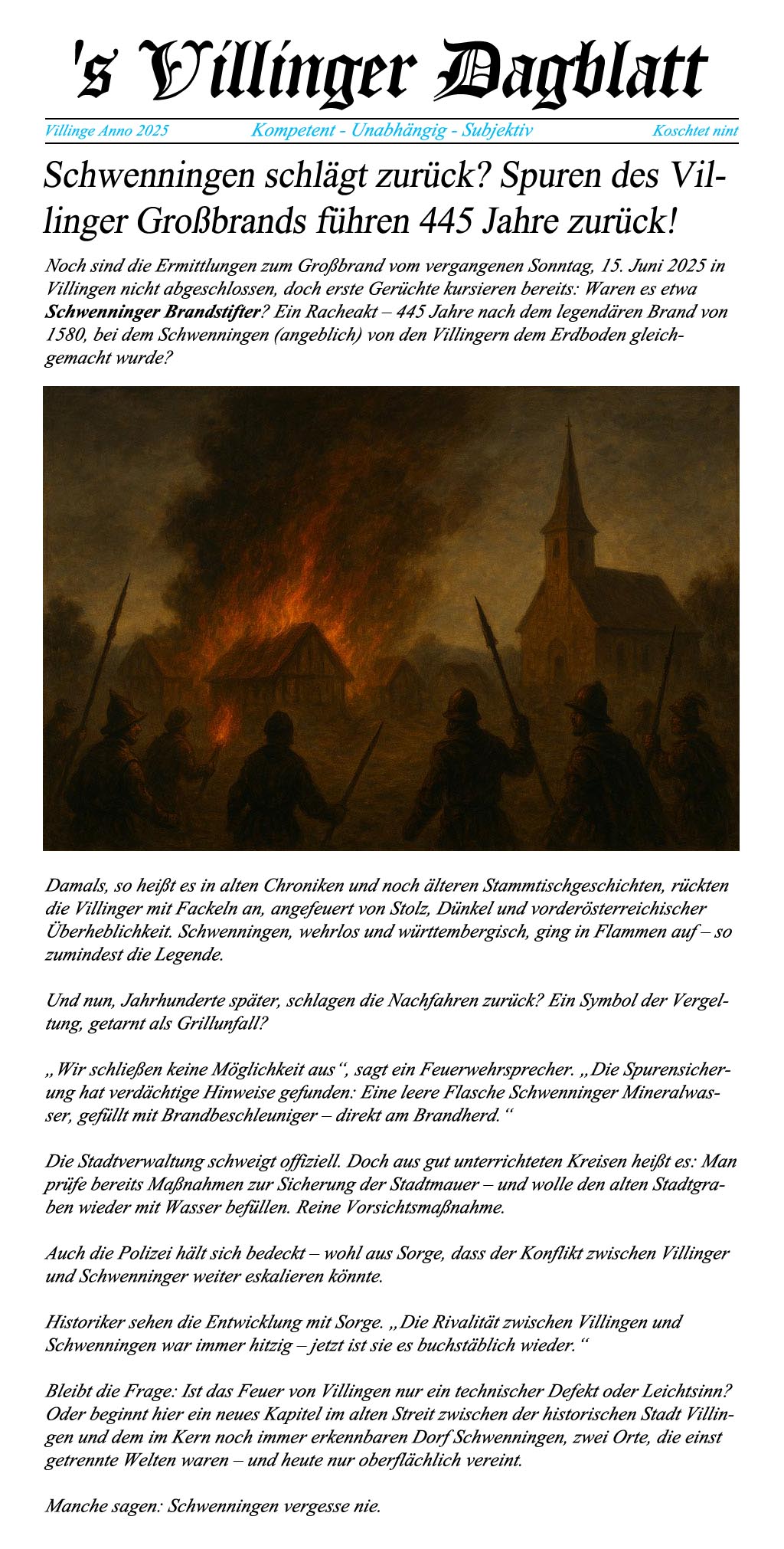 villinger dagblatt brand