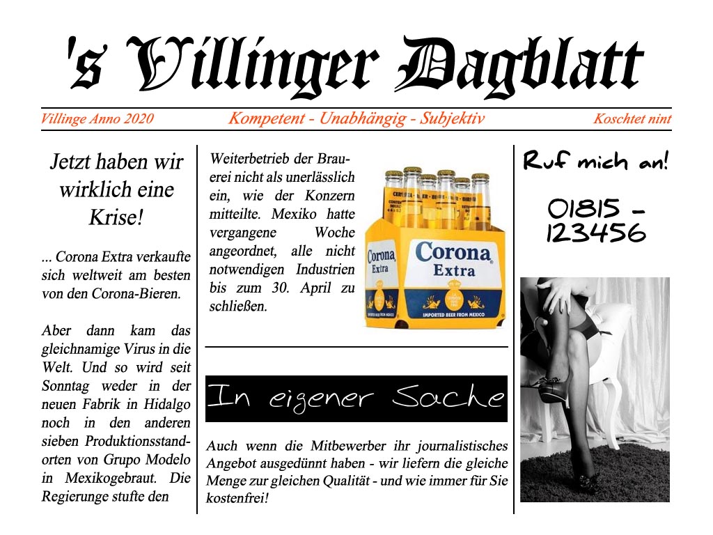 villinger dagblatt corona bier