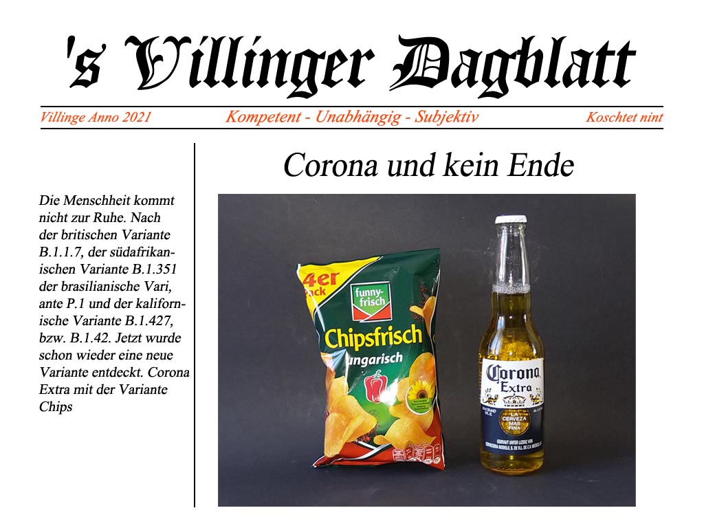 villinger dagblatt corona bier chips