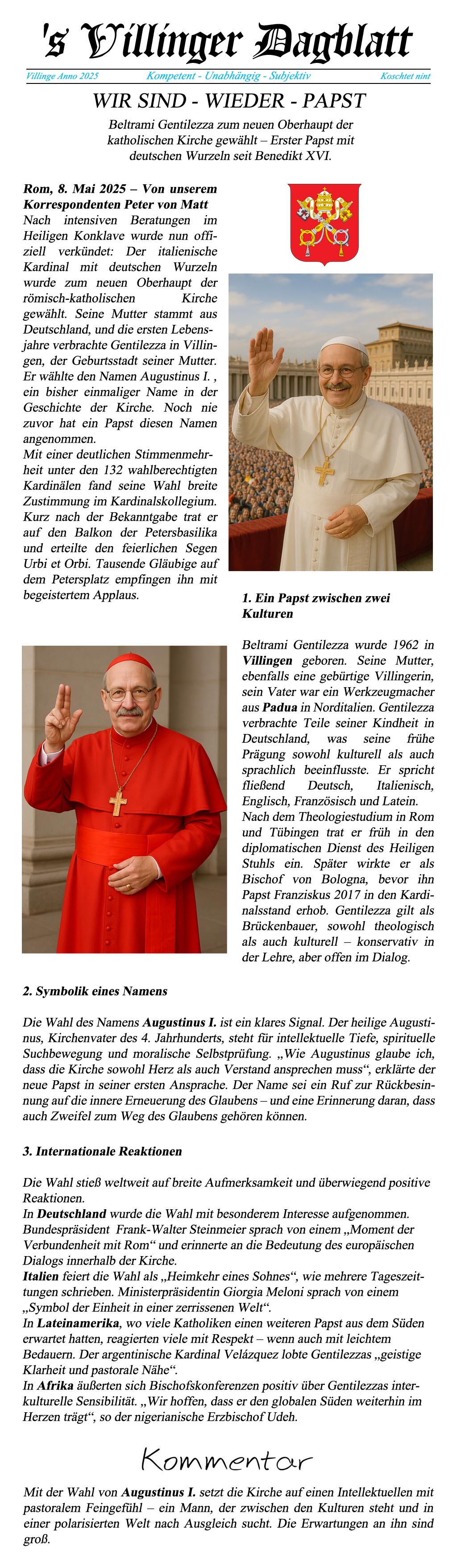 villinger dagblatt papst augustinus I