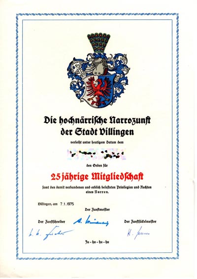 25 Jahre Mitgliedschaft